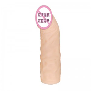 842   Realistic Penis Sleeve Penis Cover Extender Condoms For Men Reusable Liquid Silicon Dildo Penis Sleeve Extender For Men