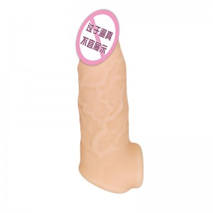 843  Realistic Penis Sleeve Penis Cover Extender Condoms For Men Reusable Liquid Silicon Dildo Penis Sleeve Extender For Men